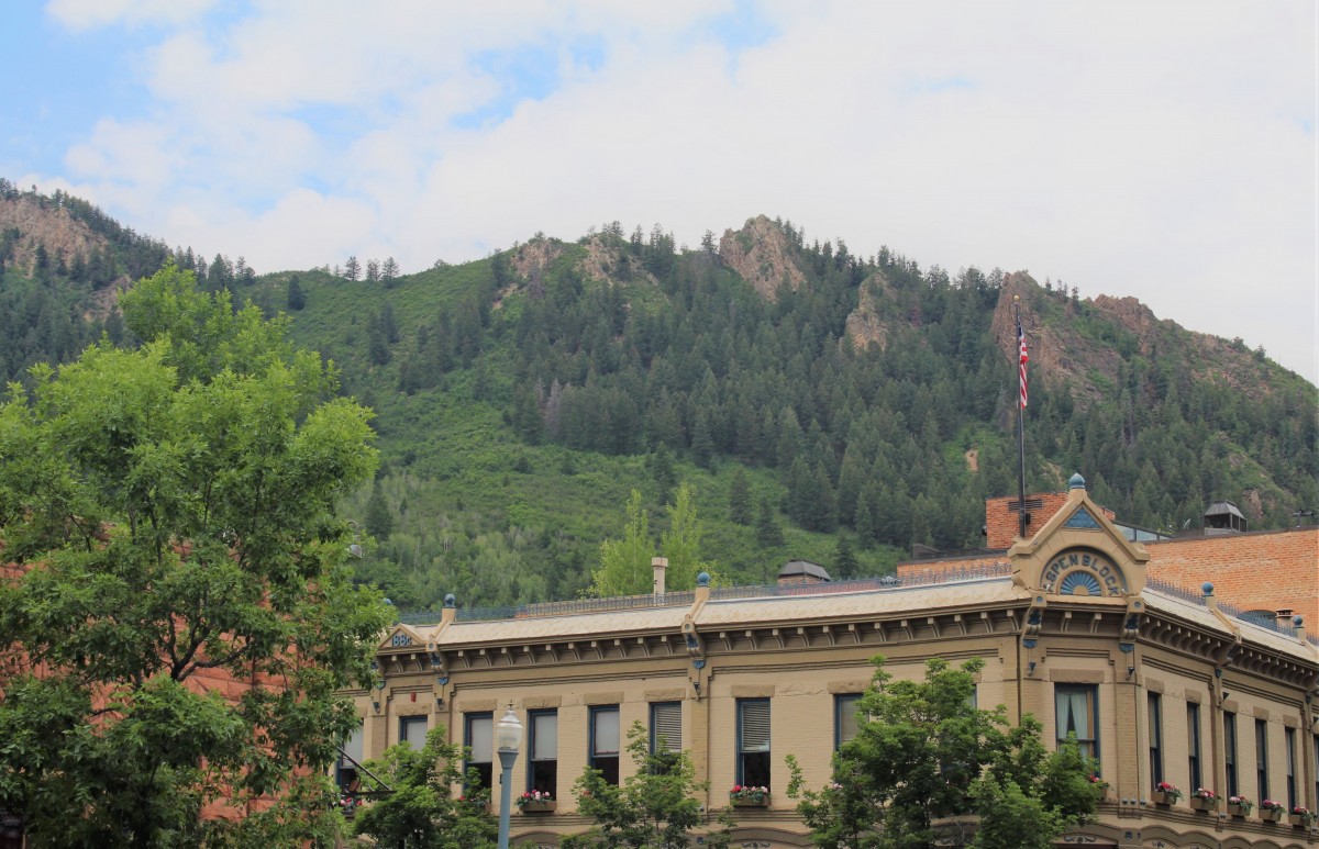 Aspen Block in Aspen, Colorado (you can see the mountains behind)