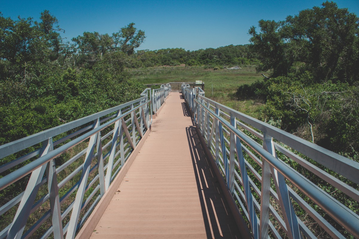 Day hike packing list : walking on a boardwalk in a hike