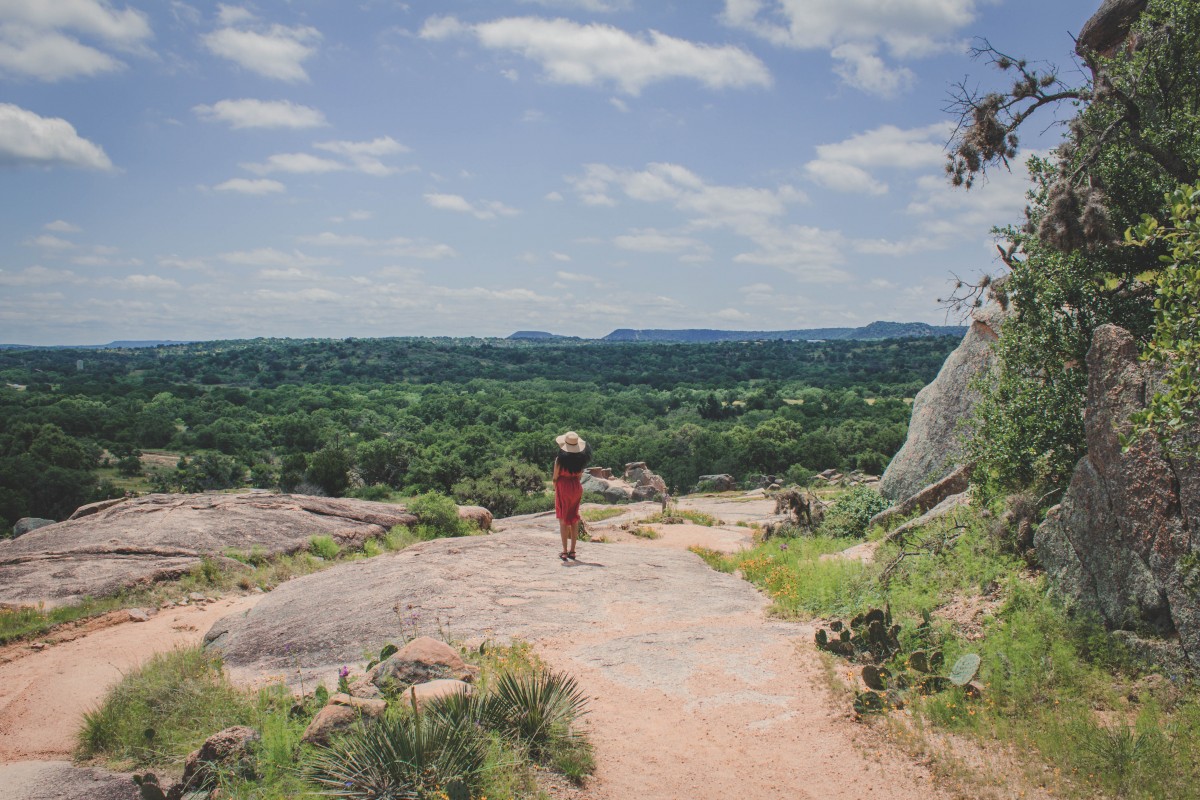 Sweeping green view from Enchanted Rock State Park