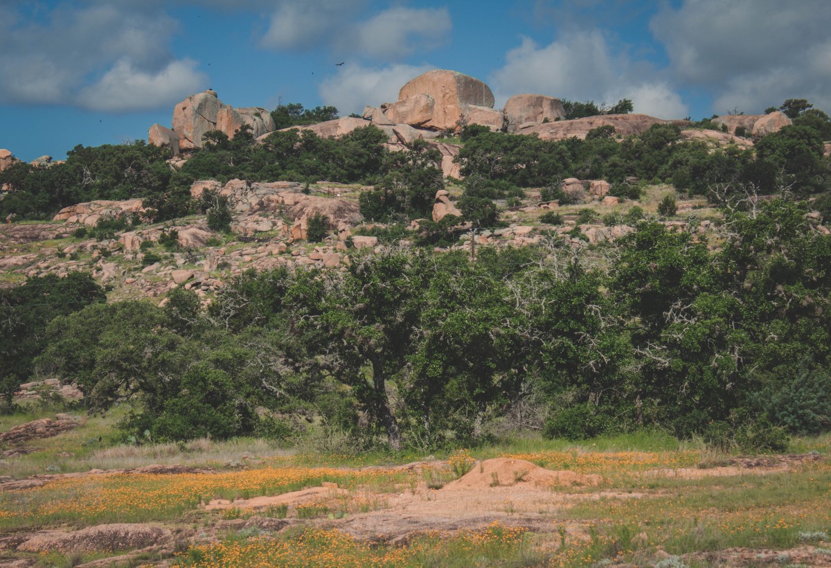 Hiking Enchanted Rock State Natural Area in the spring