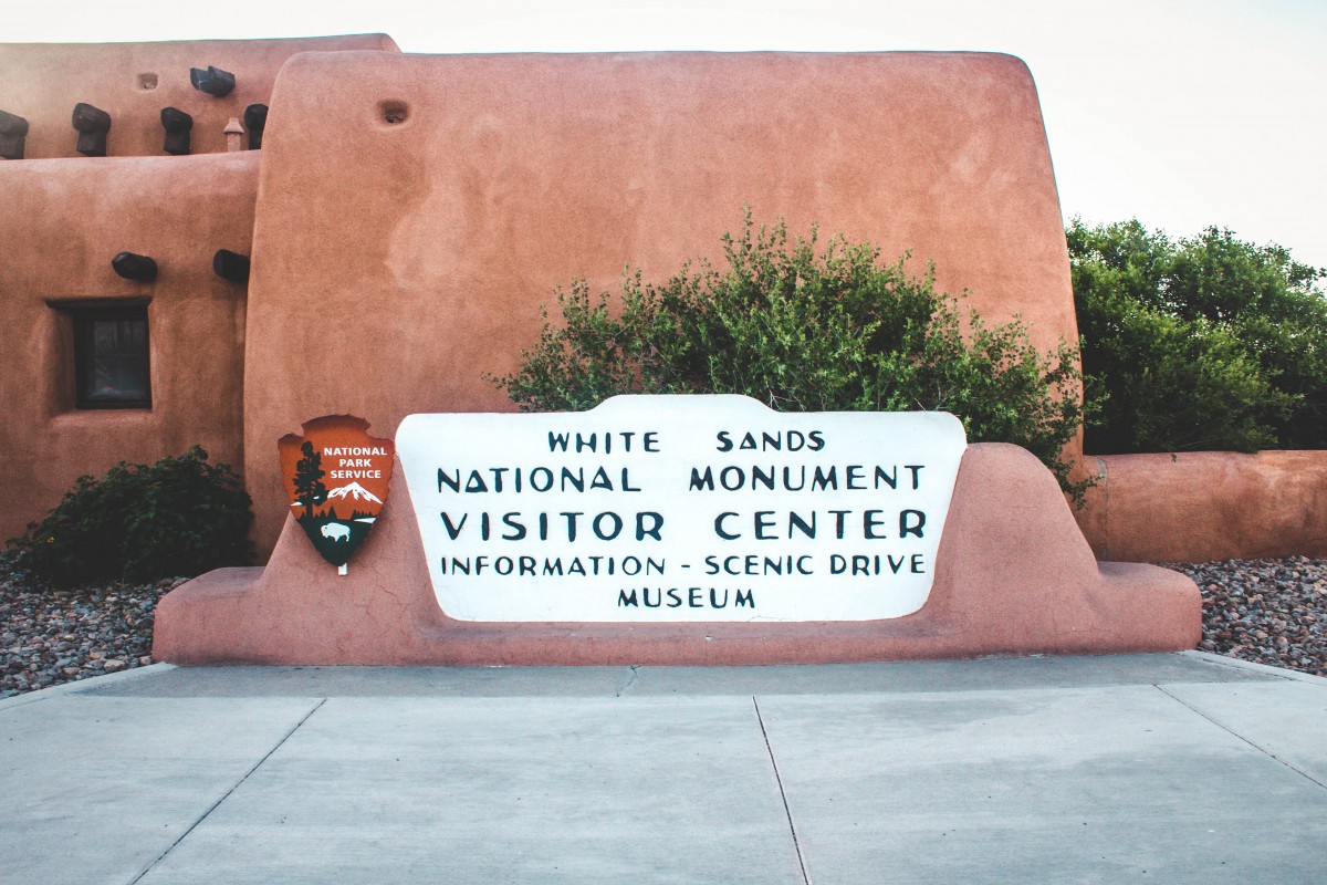 Visiting White Sands National Monument Entrance Sign