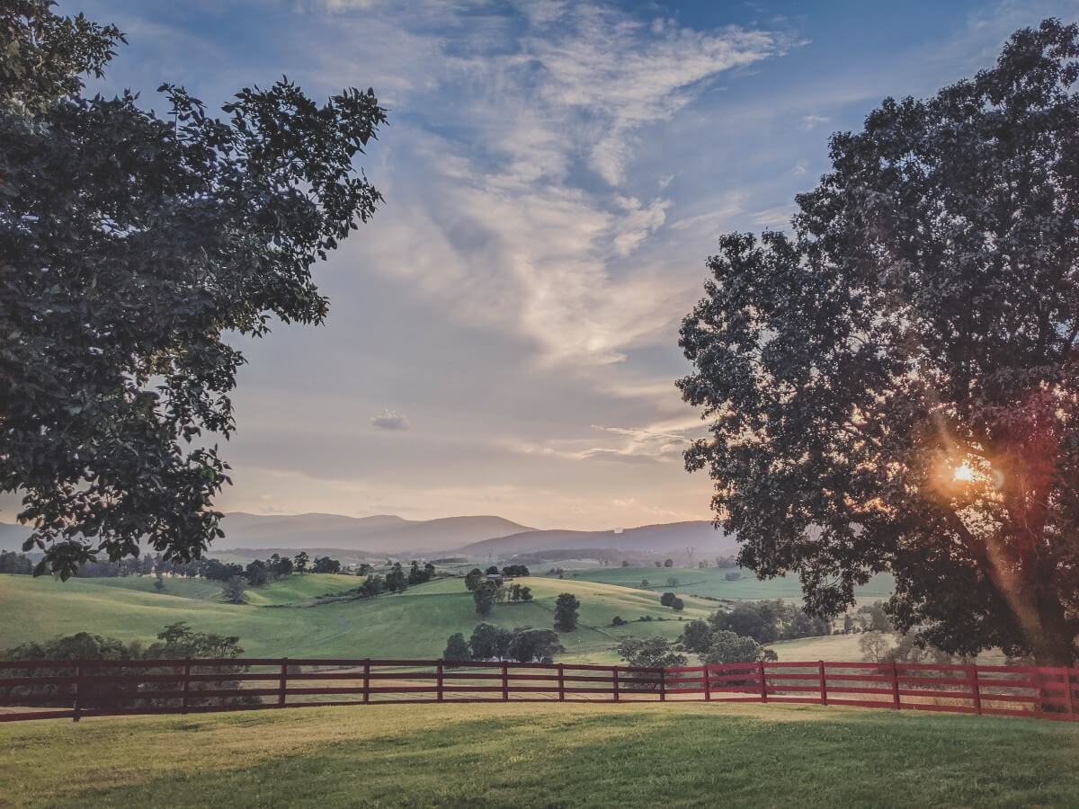 small rolling hills in one of the cutest small towns in virginia