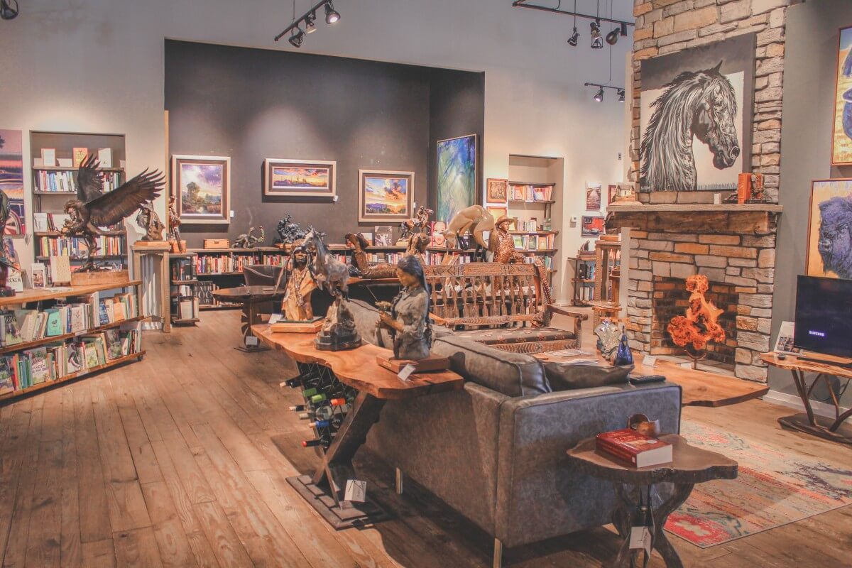 Inside of Anticus, a part gallery, part bookstore, and part jewellery stop in Scottsdale. 
