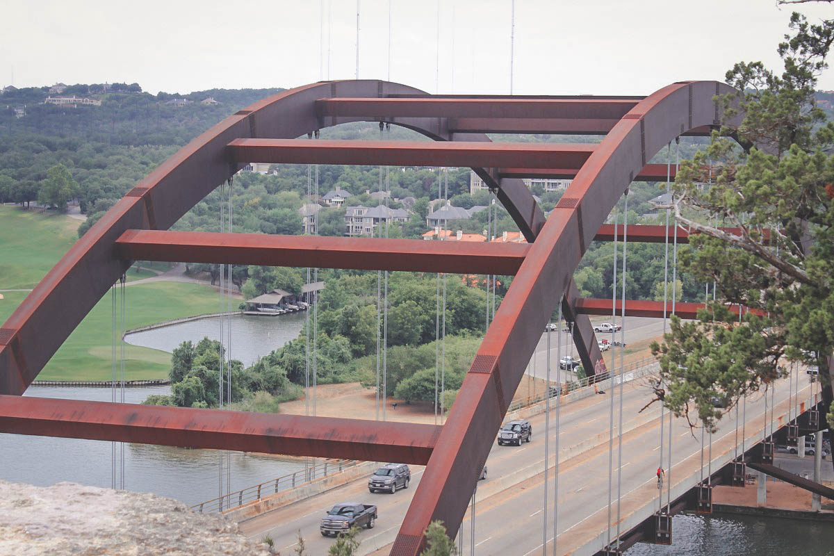 Pennybacker Bridge on a cloudy day in Austin