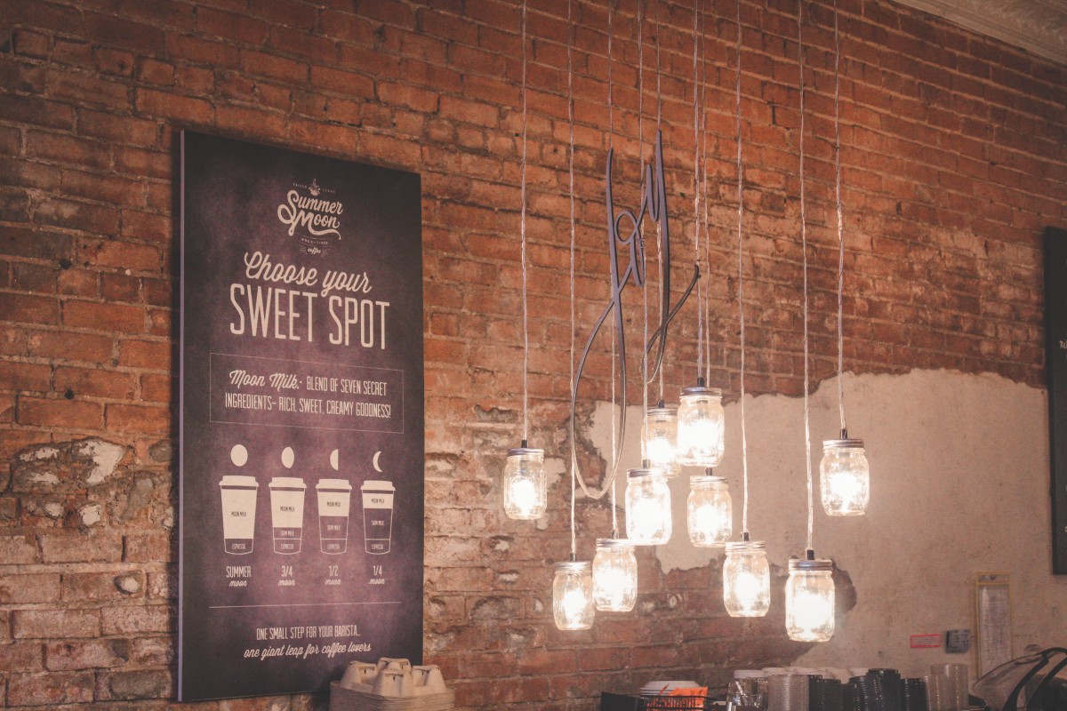 Summer Moon Coffee string of mason jar lights