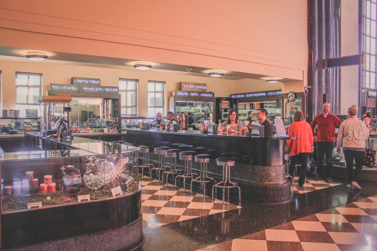 Old town soda fountain at Union Station in Omaha