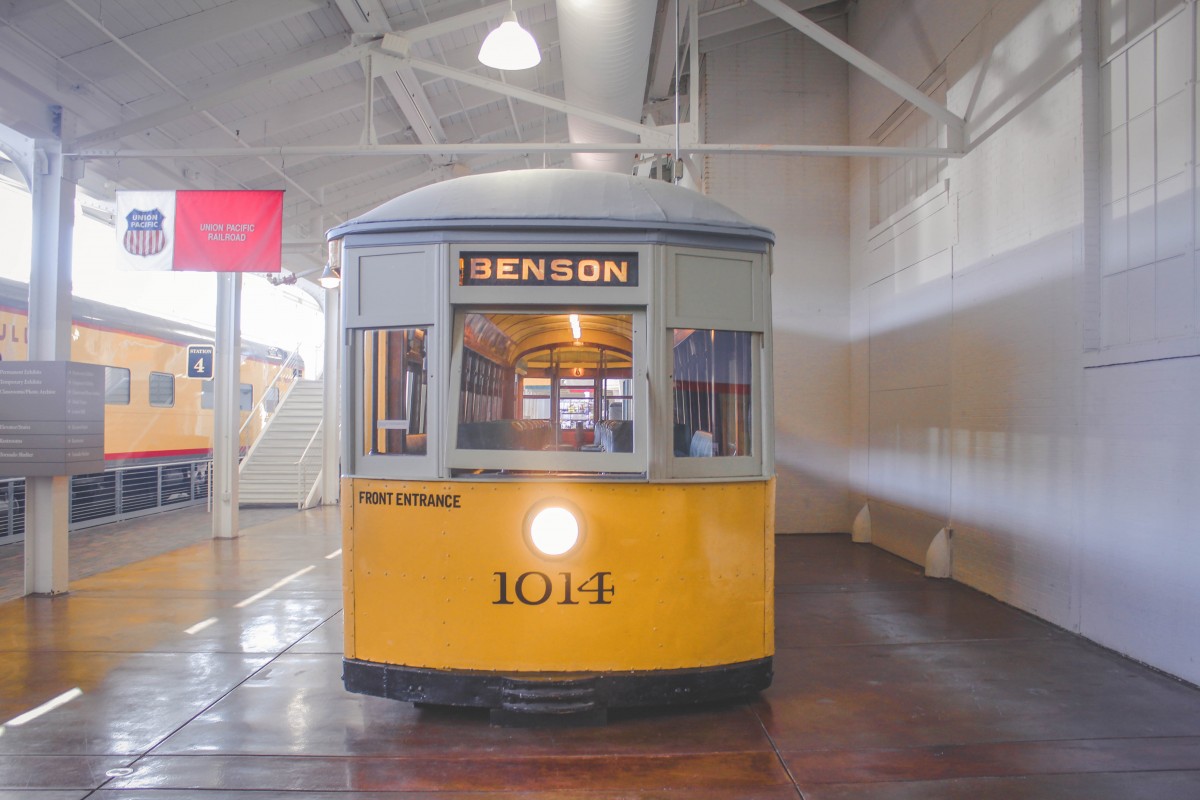 yellow train car in the Durham Museum