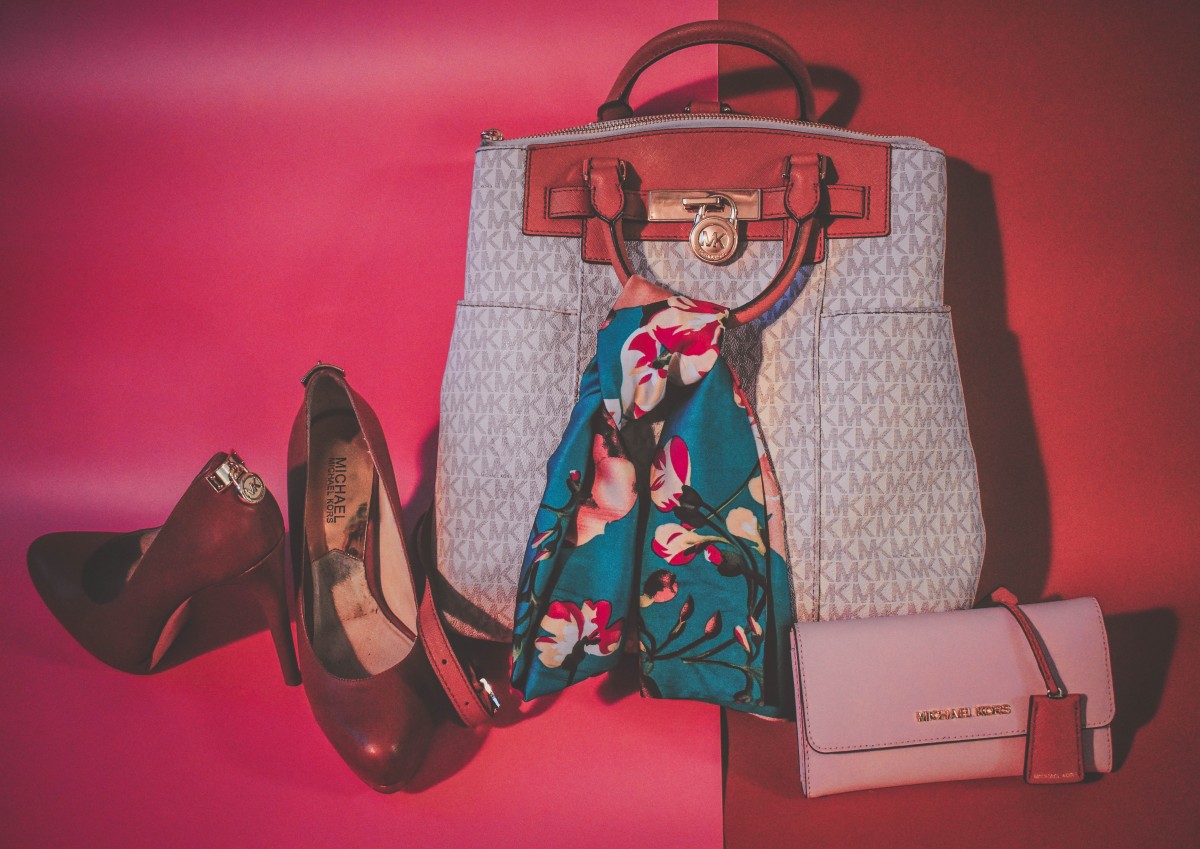 purses against backdrop