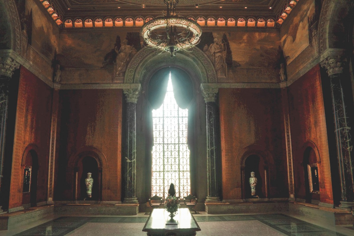 Standing at the Armstrong Browning Library McLean foyer area