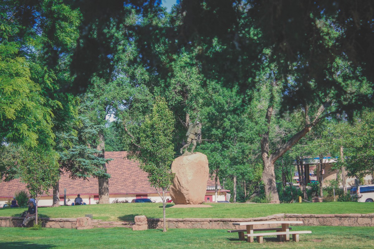 Memorial Park In Manitou Springs Statue Of George Eber Duclo