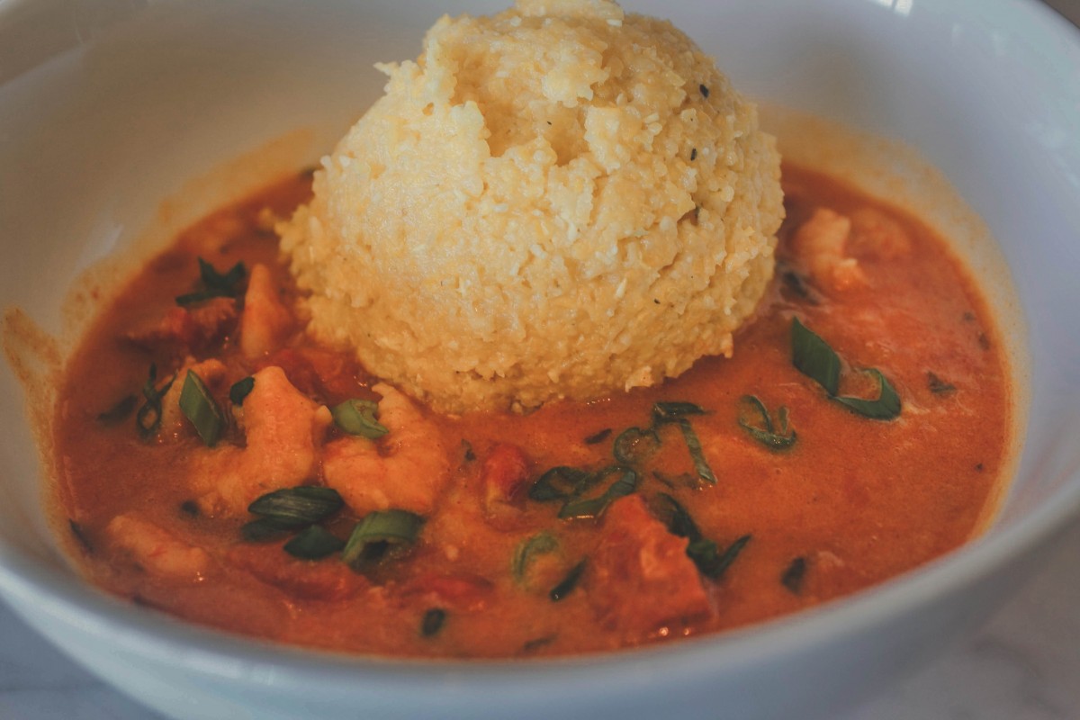 shrimp and cheese grits, a favorite comfort dish in Jackson
