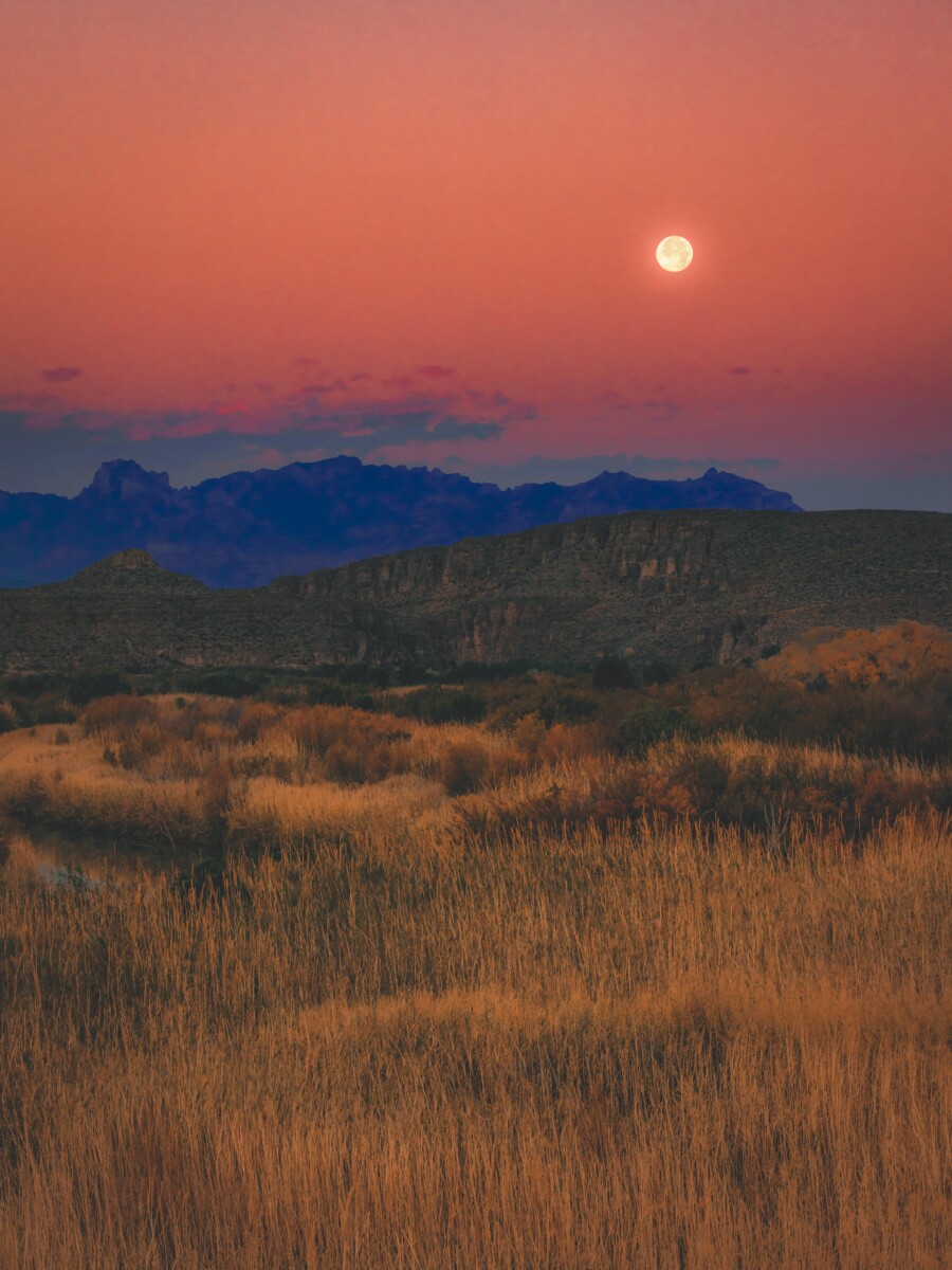 sunsets in Texas: Big Bend National Park at dusk