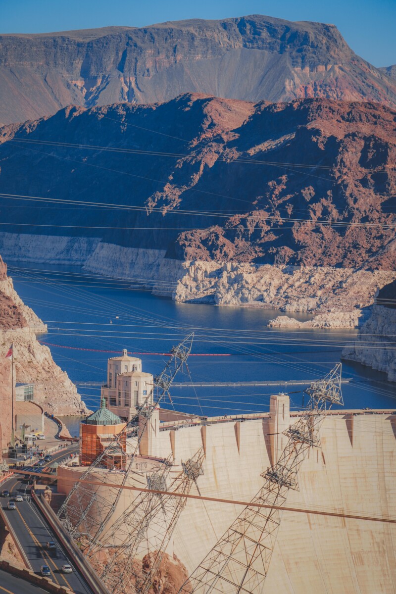 visiting the hoover dam - view from Memorial Bridge