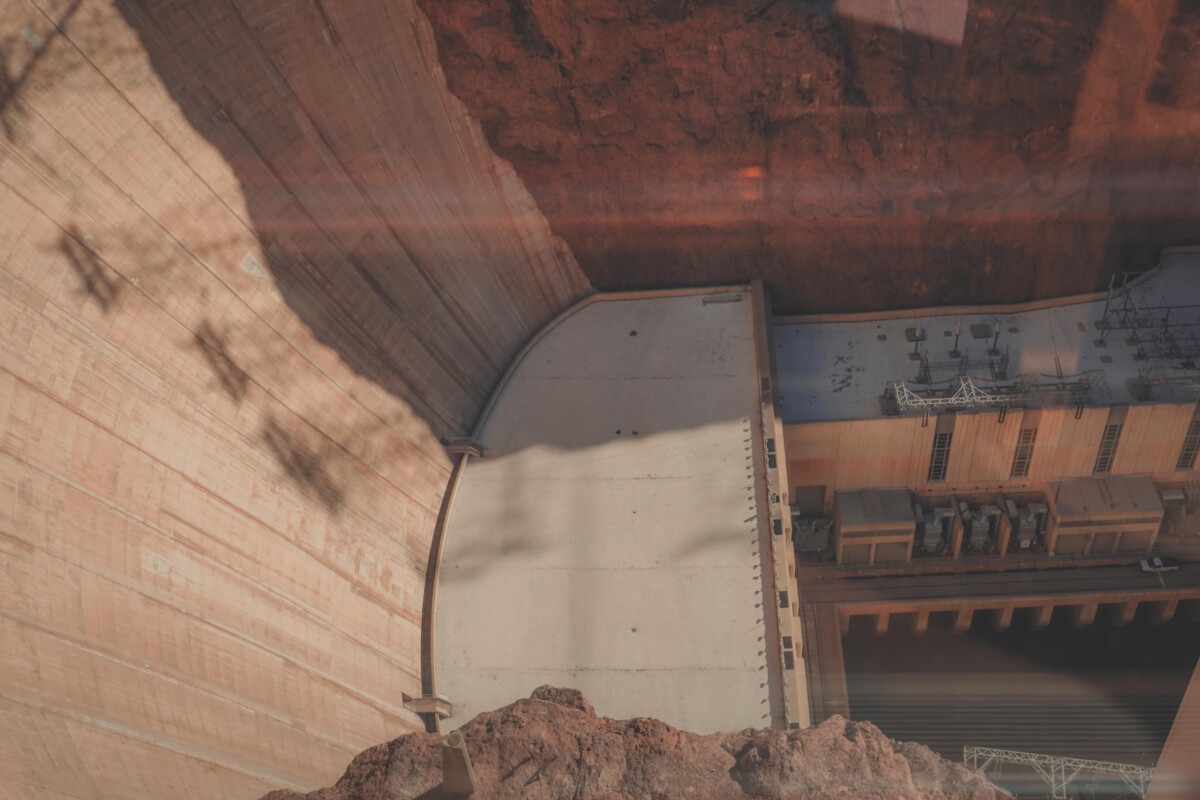 top-down view seen while visiting the hoover dam