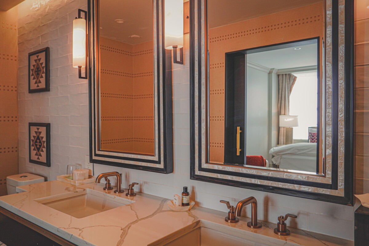 bathroom of the Plaza Hotel Pioneer Park