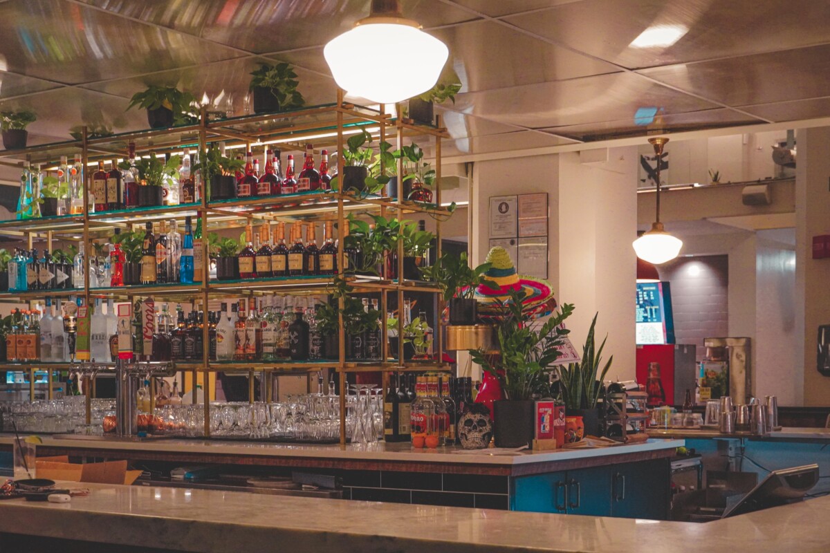 inside Pizitz Food Hall (counter of drinks), our top pick for food in Birmingham