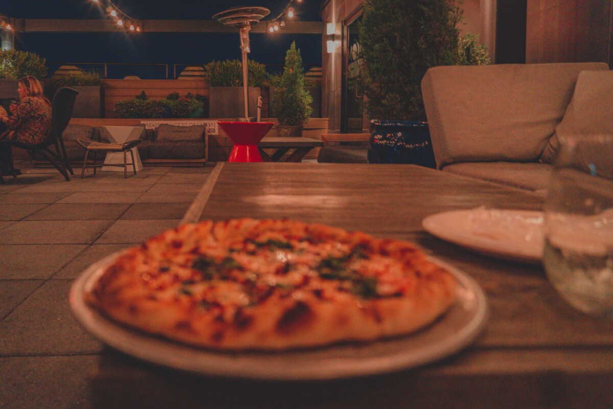 pizza at Moon Shine rooftop bar