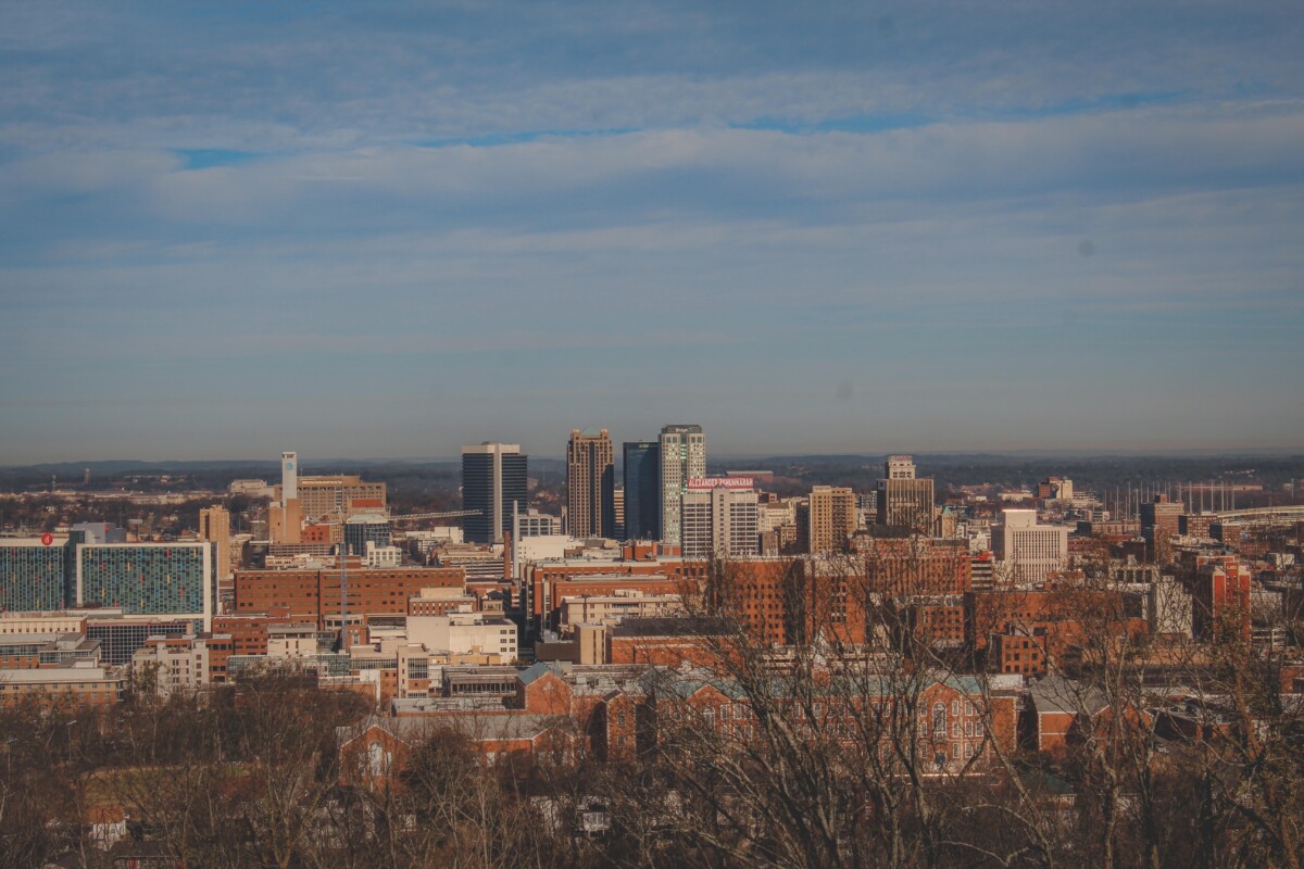 sweeping view of Birmingham, Alabama from the Vulcan, featured image for things to do in Birmingham, Alabama
