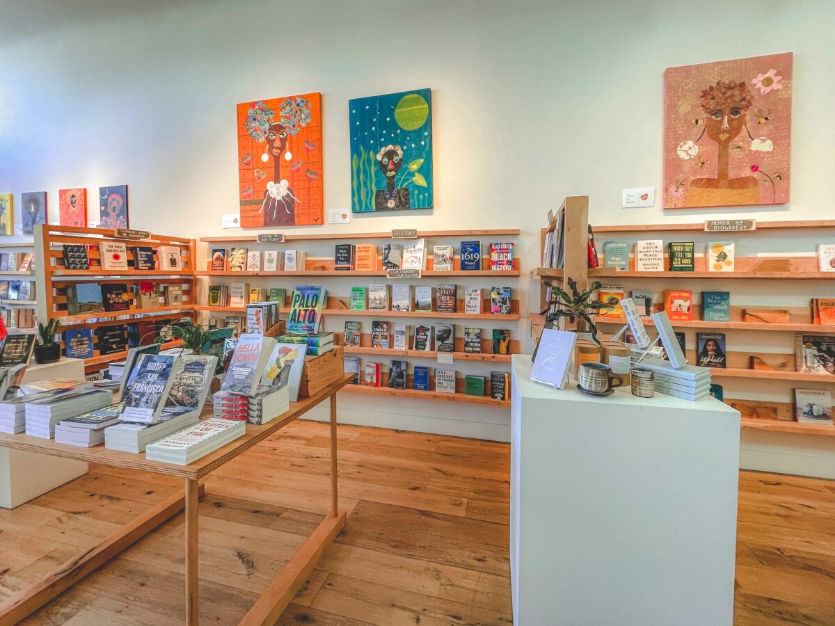 inside Black Bird, one of the most beautiful bookstores in San Francisco, where the books are face out like an art gallery