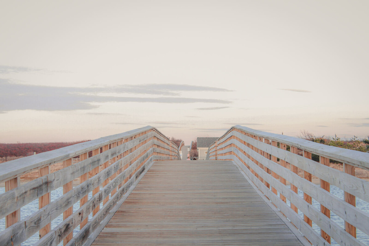 wooden walkway to one of the most beautiful beaches in York County Maine