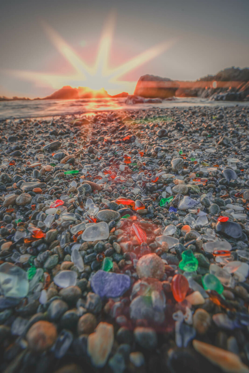 polished glass at Glass Beach, one of the best beaches near San Jose to integrate into a larger NorCal trip